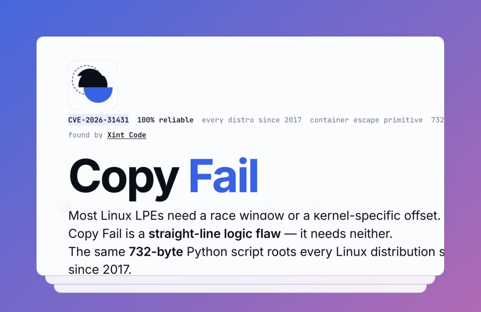 Vulnerabilidade Copy Fail – CVE-2026-31431