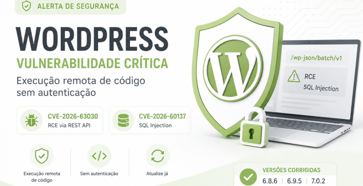 Vulnerabilidades críticas no WordPress permitem execução remota de código sem autenticação – CVE-2026-63030 e CVE-2026-60137